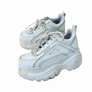 Windsor Smith Lupe Genuine Leather Platform Sneakers Size 6 Shoes In White